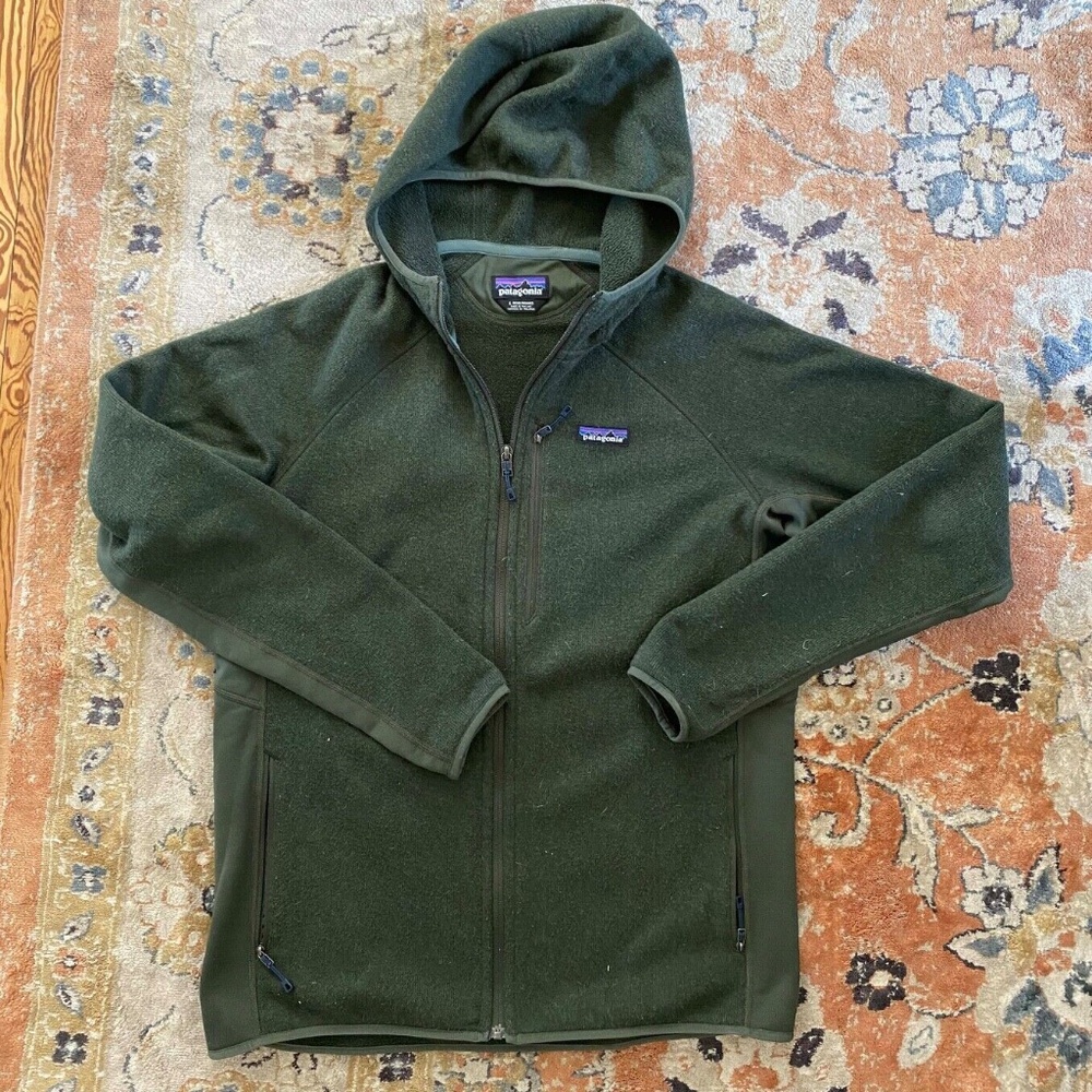 Patagonia Performance Better Sweater Hoodie Fleece Green Full Zip - Men’s Large